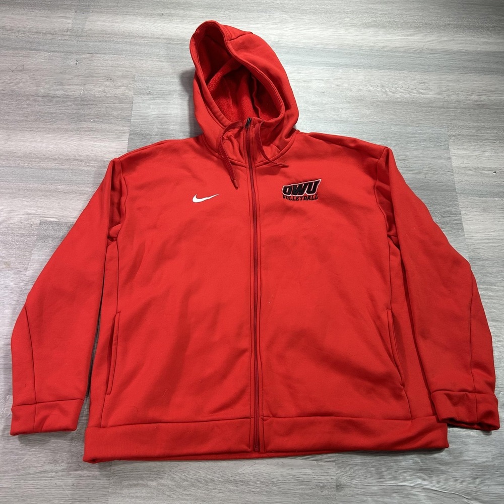 Nike OWU Ohio Wesleyan Volleyball Hoodie Womens Large‎ Red Sweatshirt